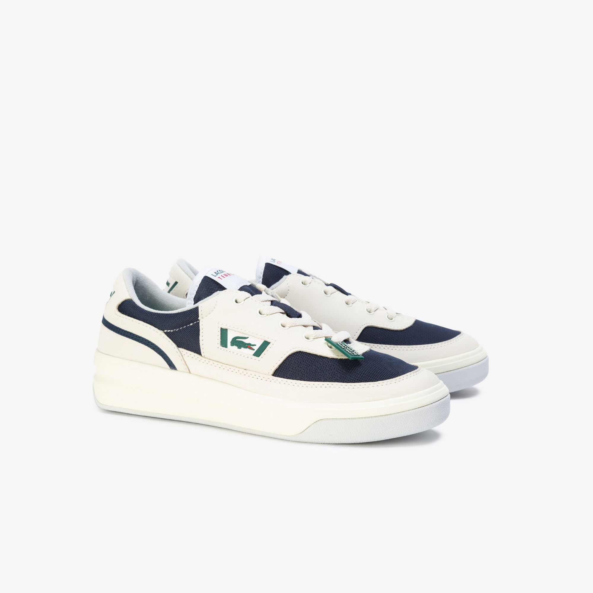 Lacoste G80 Og 120 1 Sma Erkek Beyaz - Koyu Mavi Deri Sneaker