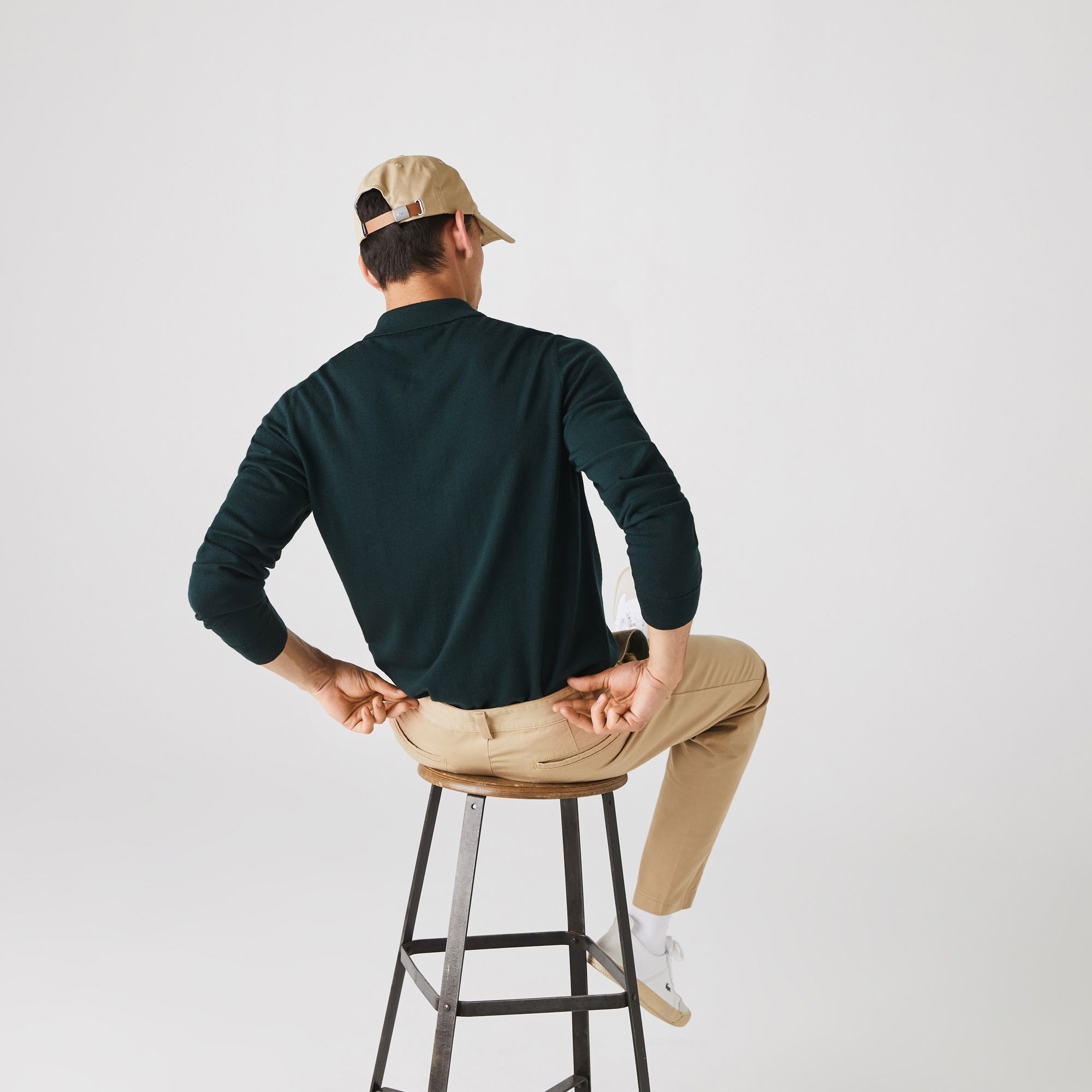 Lacoste Erkek Regular Fit Polo Yaka Yeşil Kazak