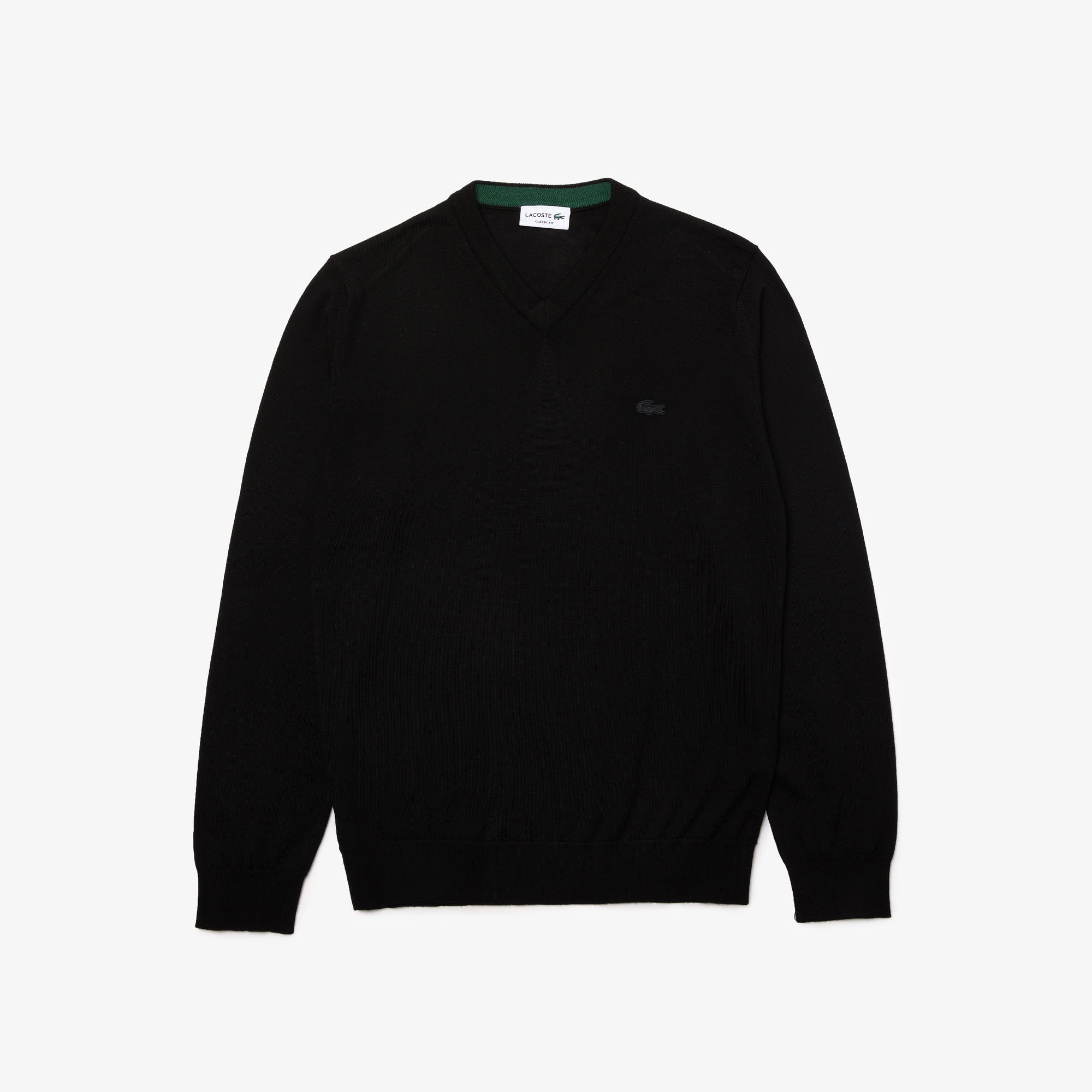 Lacoste Erkek V Yaka Yün Siyah Kazak