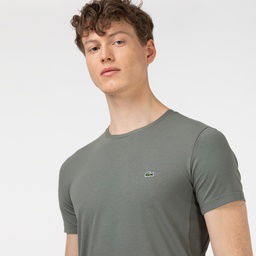Lacoste Erkek Slim Fit Bisiklet Yaka Haki T-Shirt Yeşil