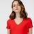 Lacoste Kadın Slim Fit V Yaka Kırmızı T-ShirtF8M