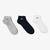 Lacoste Sport Unisex Kısa Beyaz - Lacivert - Gri 3'lü ÇorapRenkli