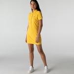 Lacoste Kadın Slim Fit Polo Yaka Sarı Elbise
