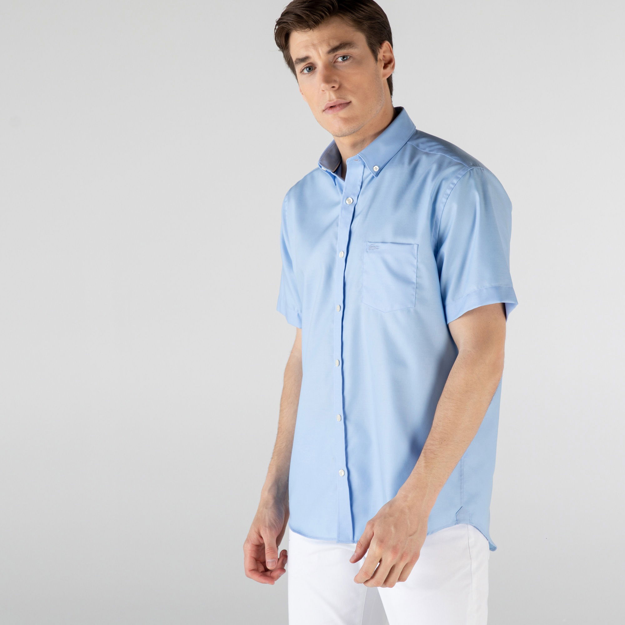 Lacoste Erkek Regular Fit Kısa Kollu Açık Mavi Gömlek