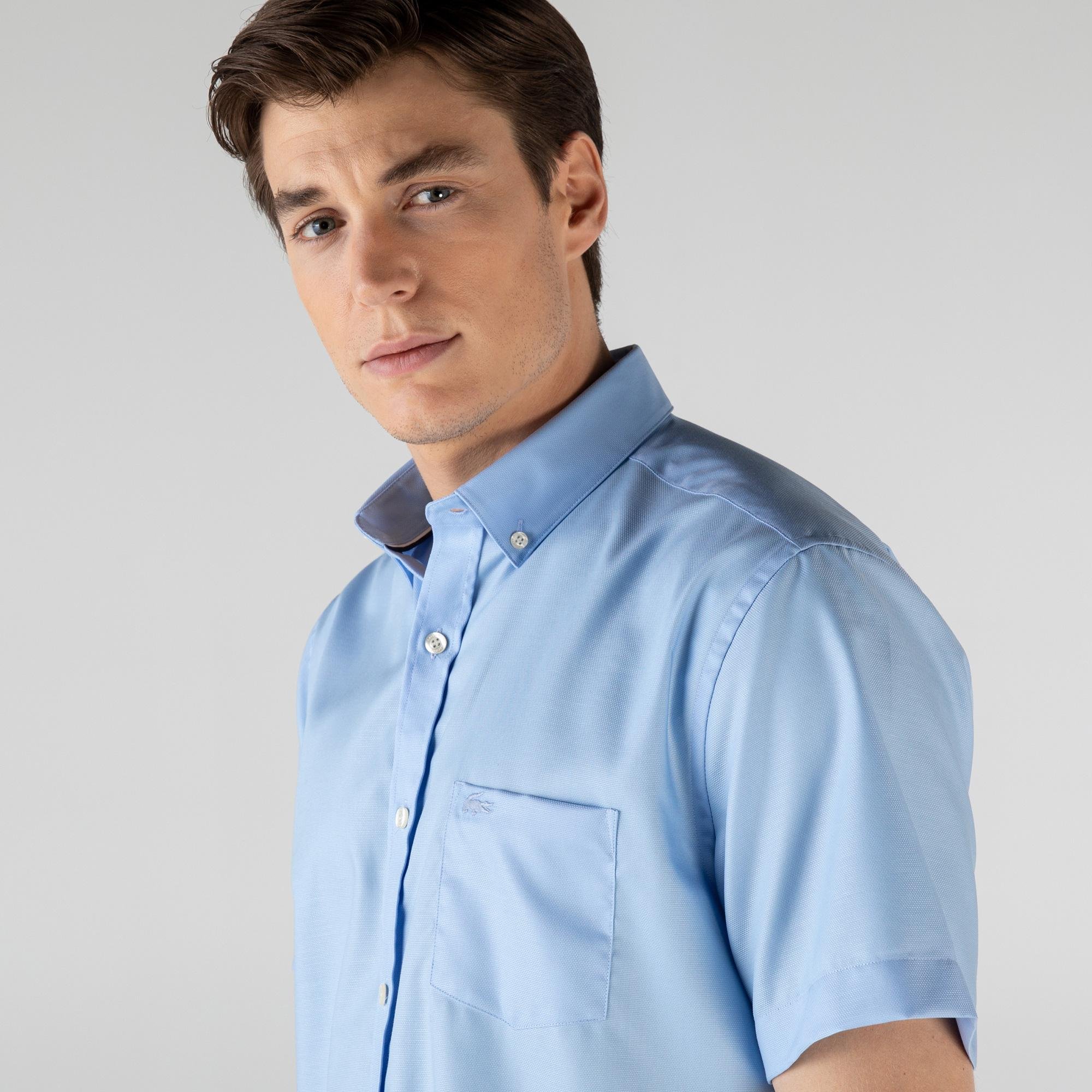 Lacoste Erkek Regular Fit Kısa Kollu Açık Mavi Gömlek