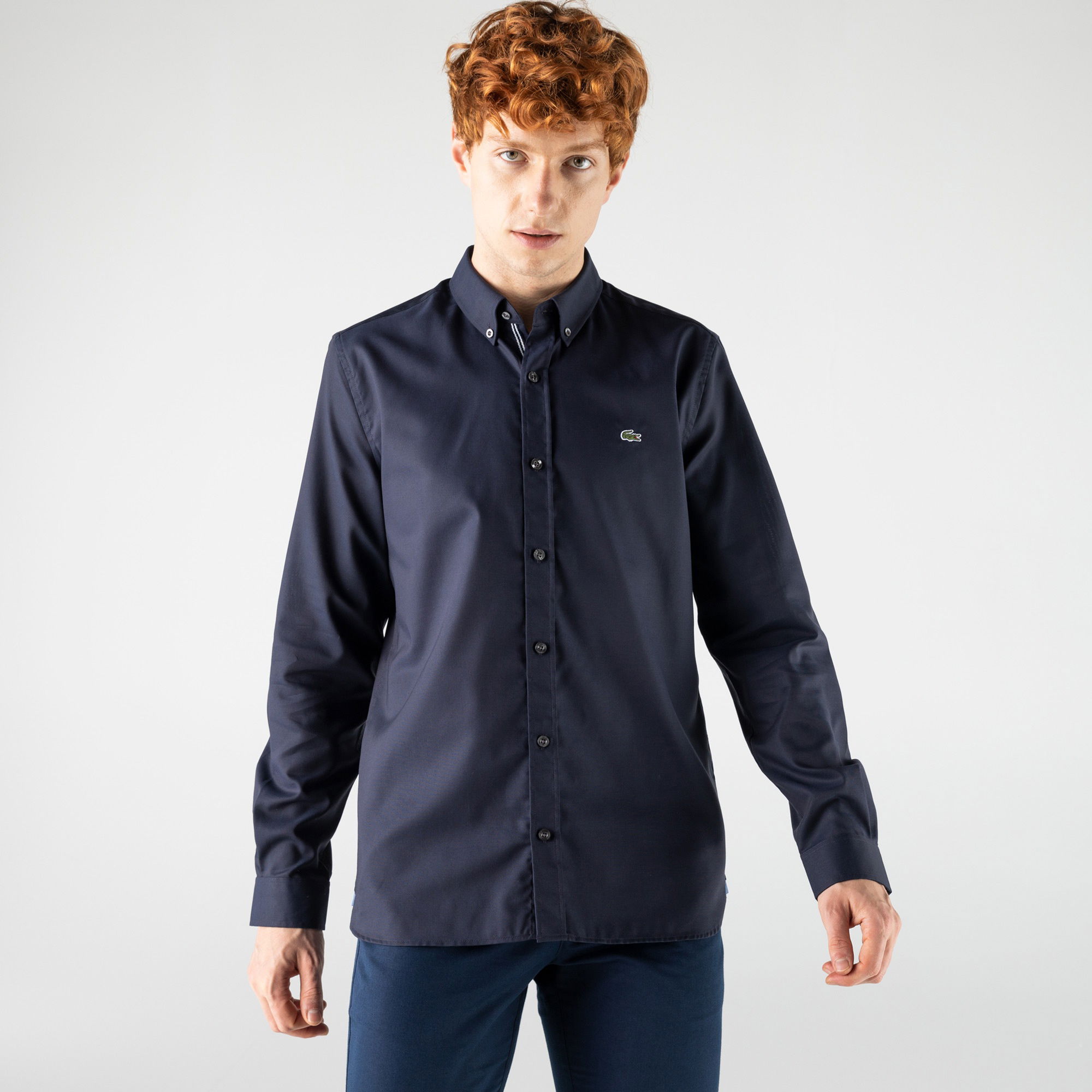 Lacoste Erkek Slim Fit Lacivert Gömlek