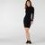 Lacoste Kadın Slim Fit Baskılı Uzun Kollu Dik Yaka Siyah ElbiseSiyah