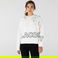 Lacoste L!VE Kadın Loose Fit Bisiklet Yaka Baskılı Beyaz Sweatshirt