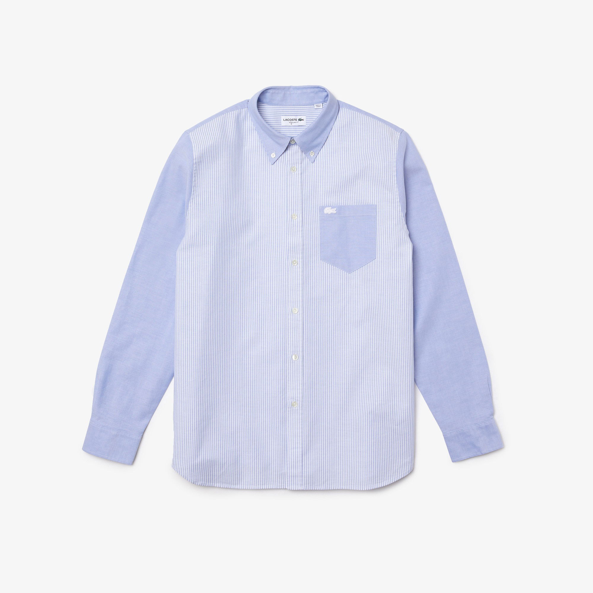 Lacoste Heritage Erkek Regular Fit Uzun Kollu Çizgili Mavi Gömlek