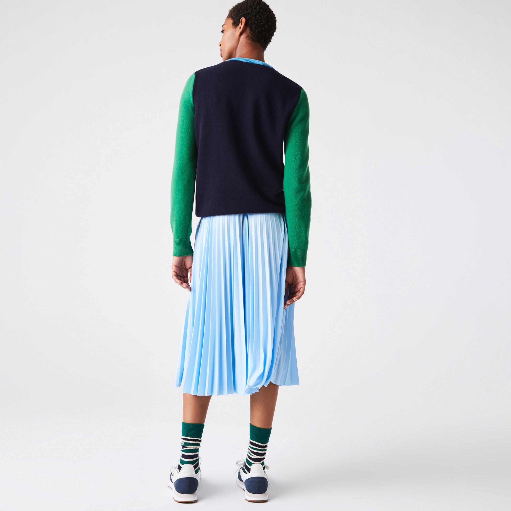 Lacoste Kadın Loose Fit Pileli Mavi Etek