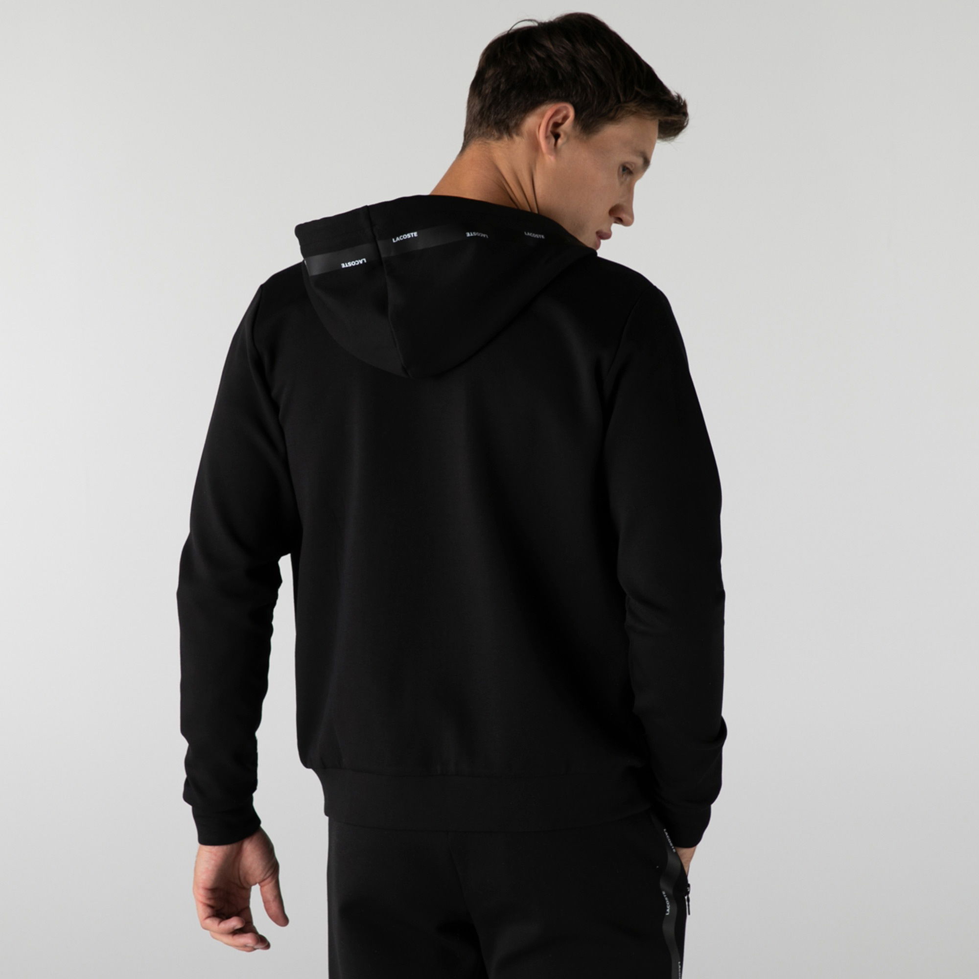 Lacoste Erkek Regular Fit Kapüşonlu Siyah Sweatshirt