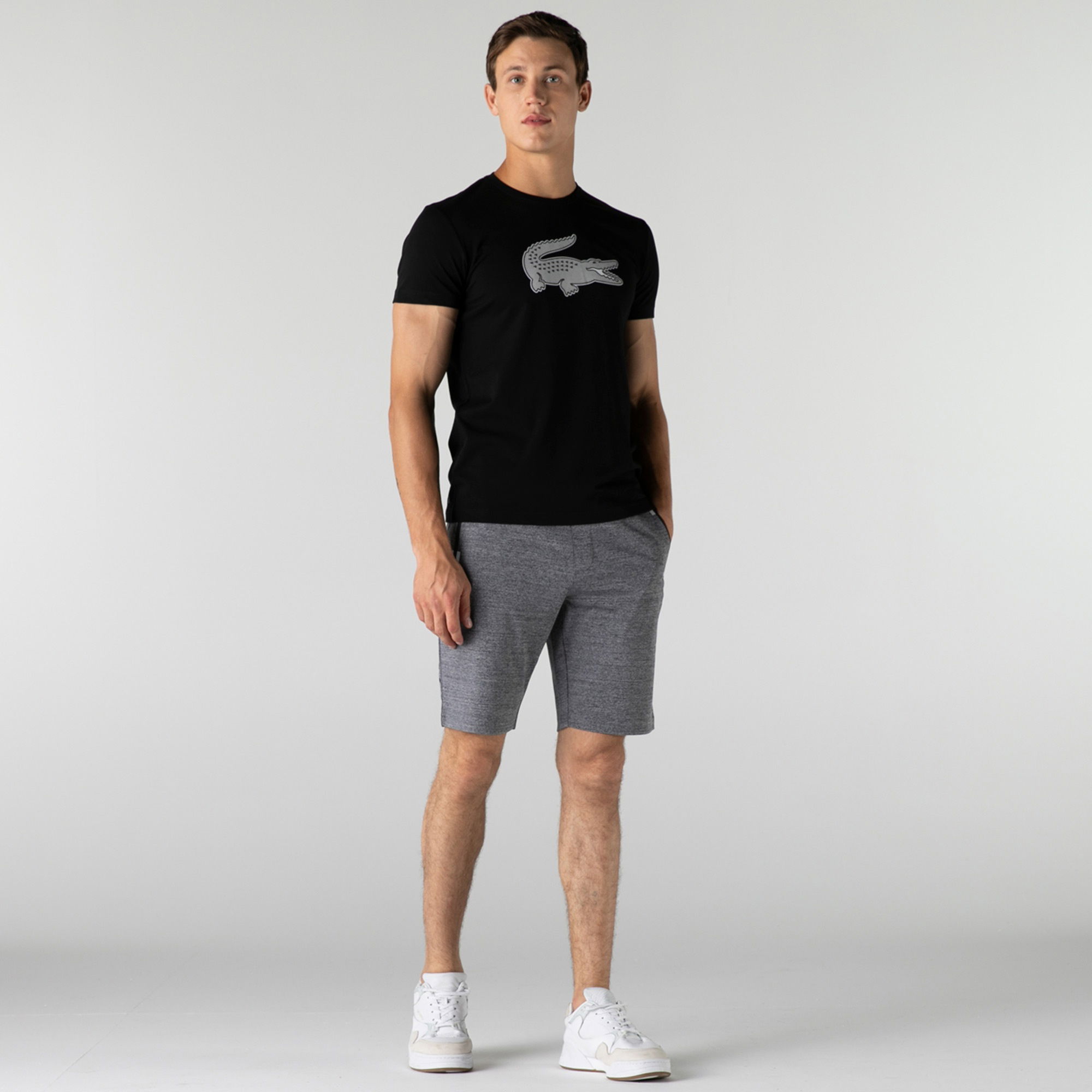 Lacoste Erkek Slim Fit Baskılı Gri Şort