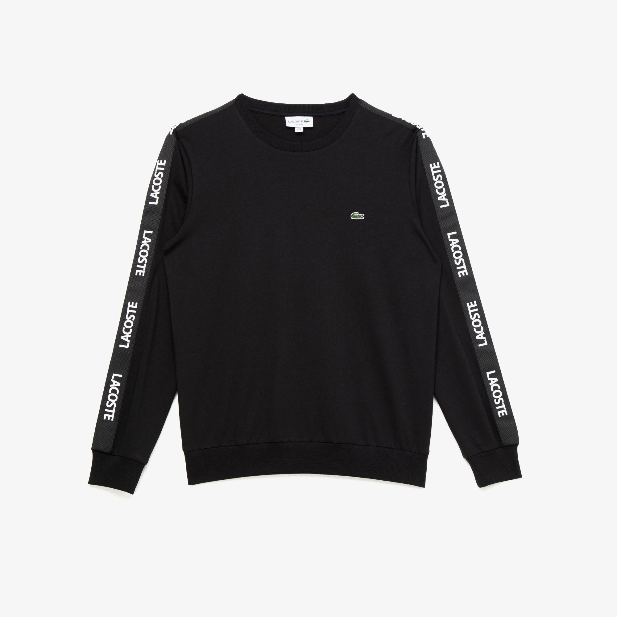 Lacoste SPORT Erkek Slim Fit Baskılı Uzun Kollu Siyah T-Shirt