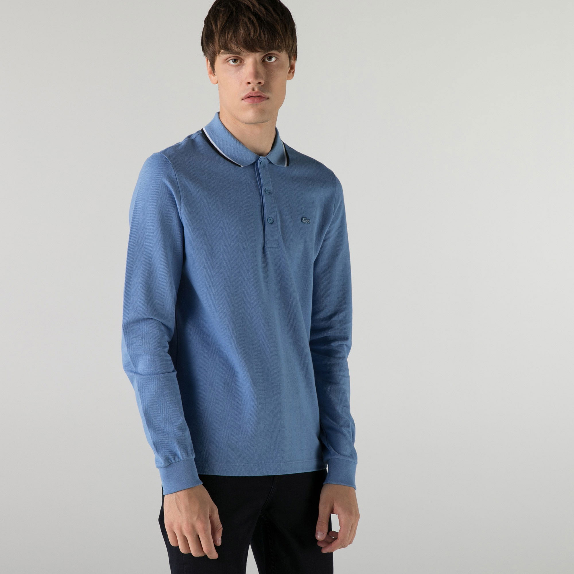Lacoste Erkek Regular Fit Uzun Kollu Mavi Polo