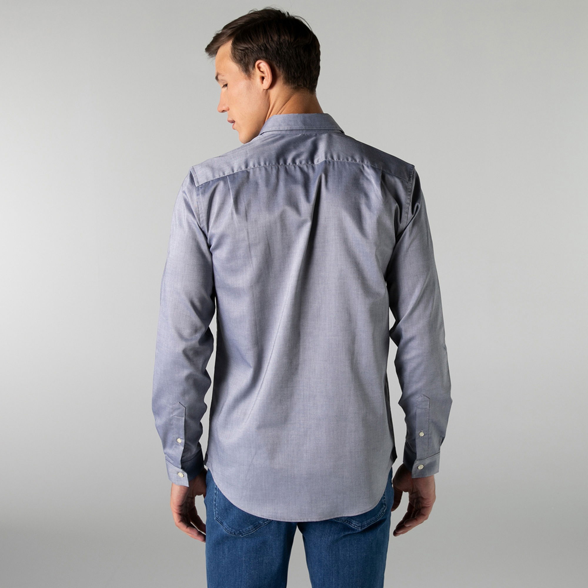 Lacoste Erkek Regular Fit Düğmeli Yaka Lacivert Gömlek