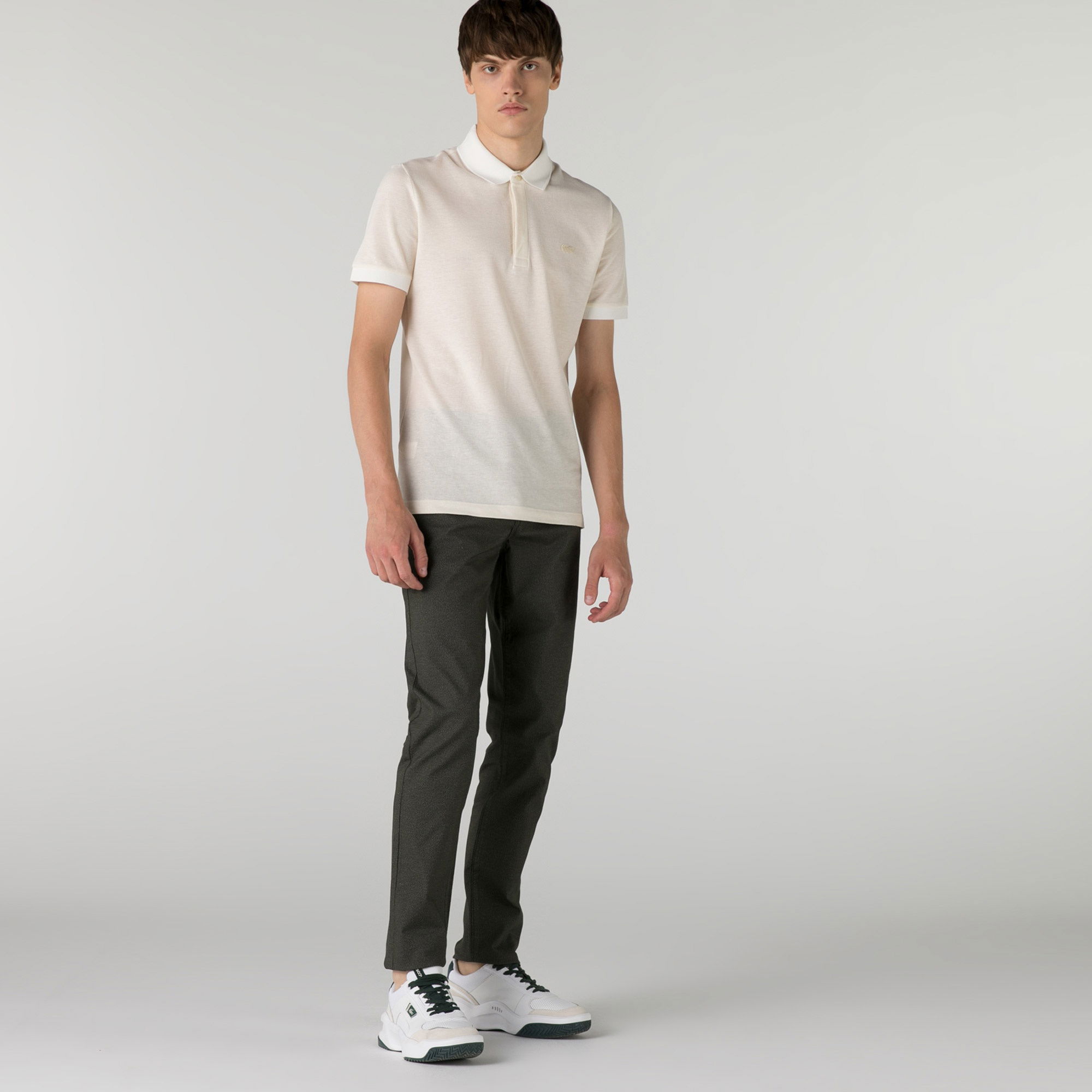 Lacoste Erkek Slim Fit Desenli Haki Pantolon