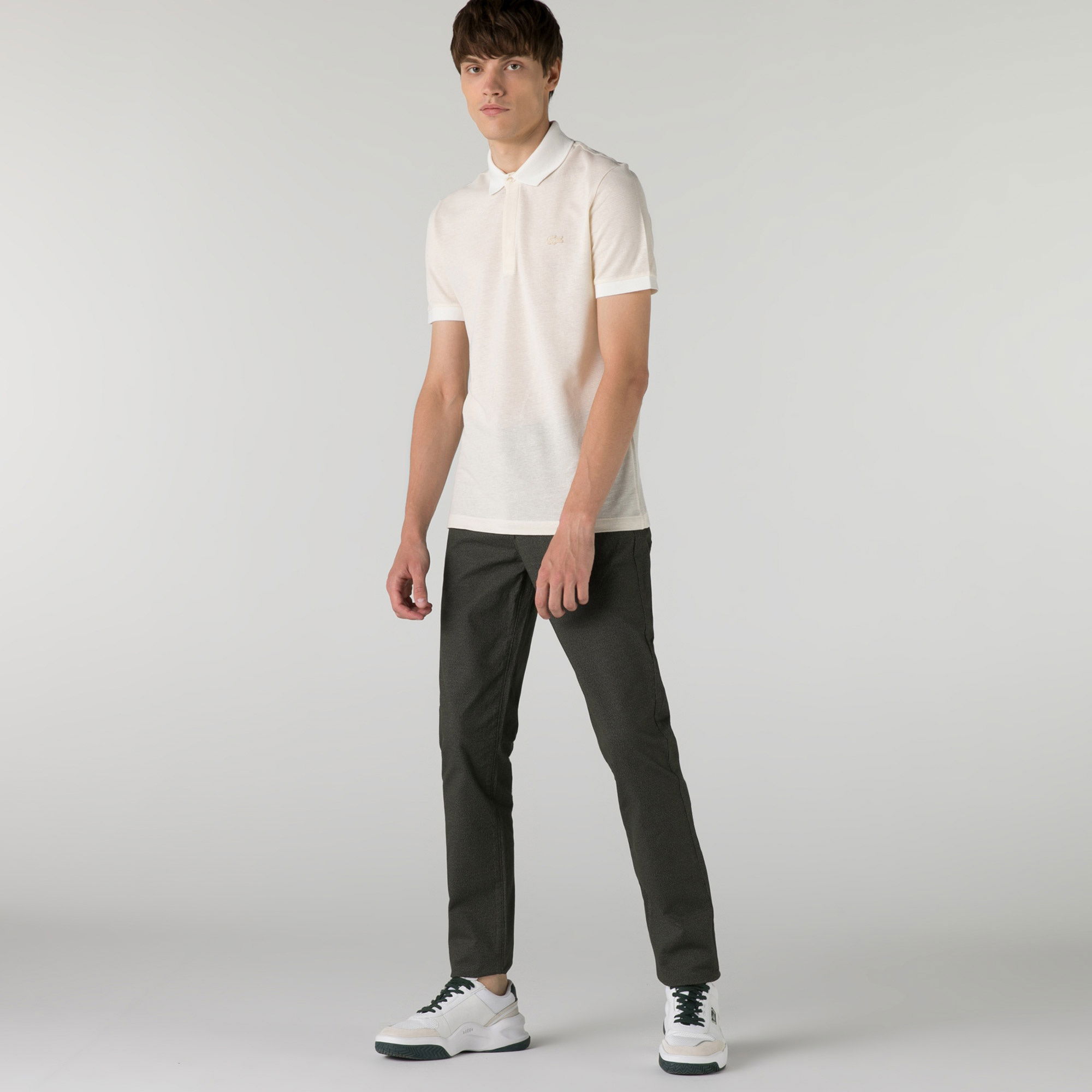 Lacoste Erkek Slim Fit Desenli Haki Pantolon