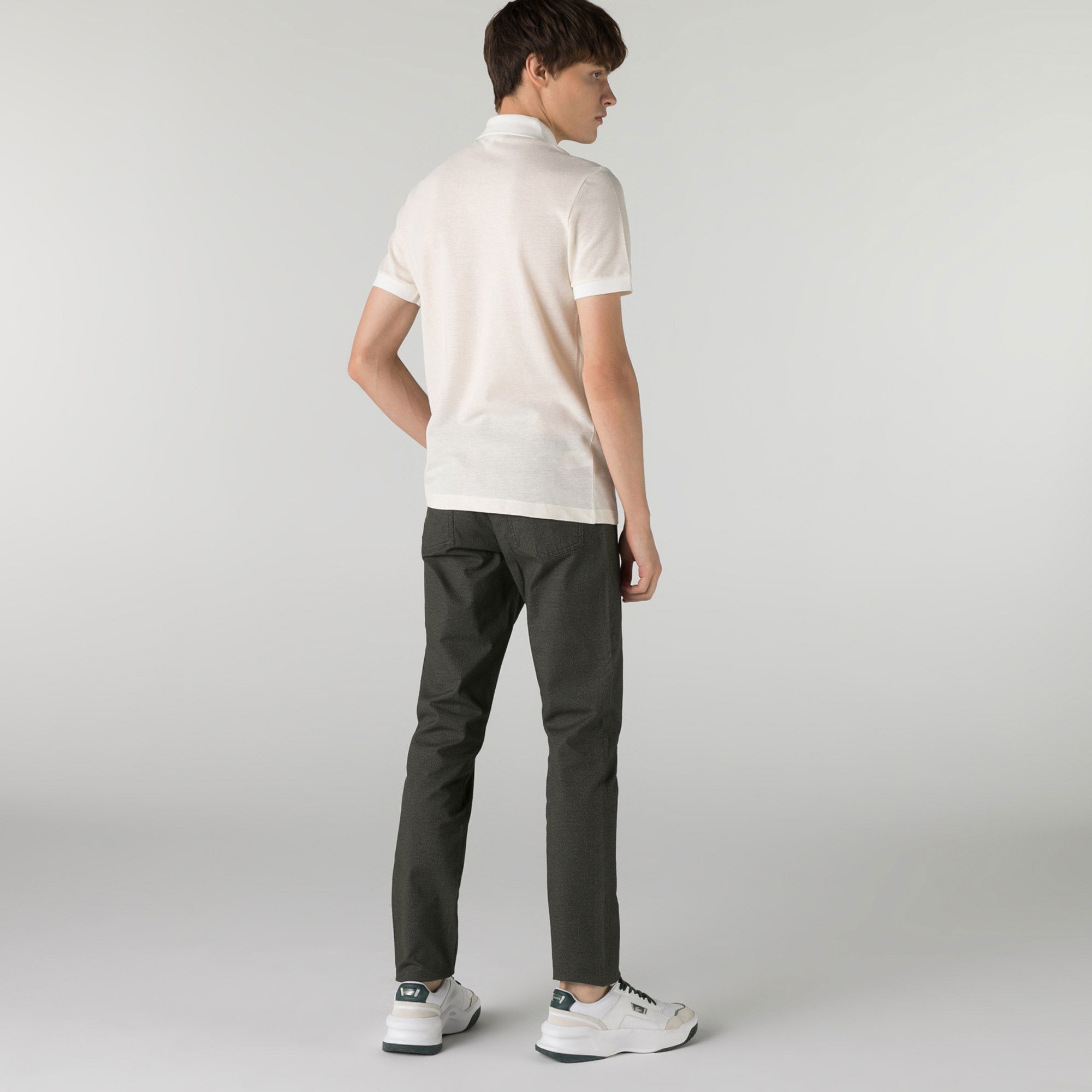 Lacoste Erkek Slim Fit Desenli Haki Pantolon