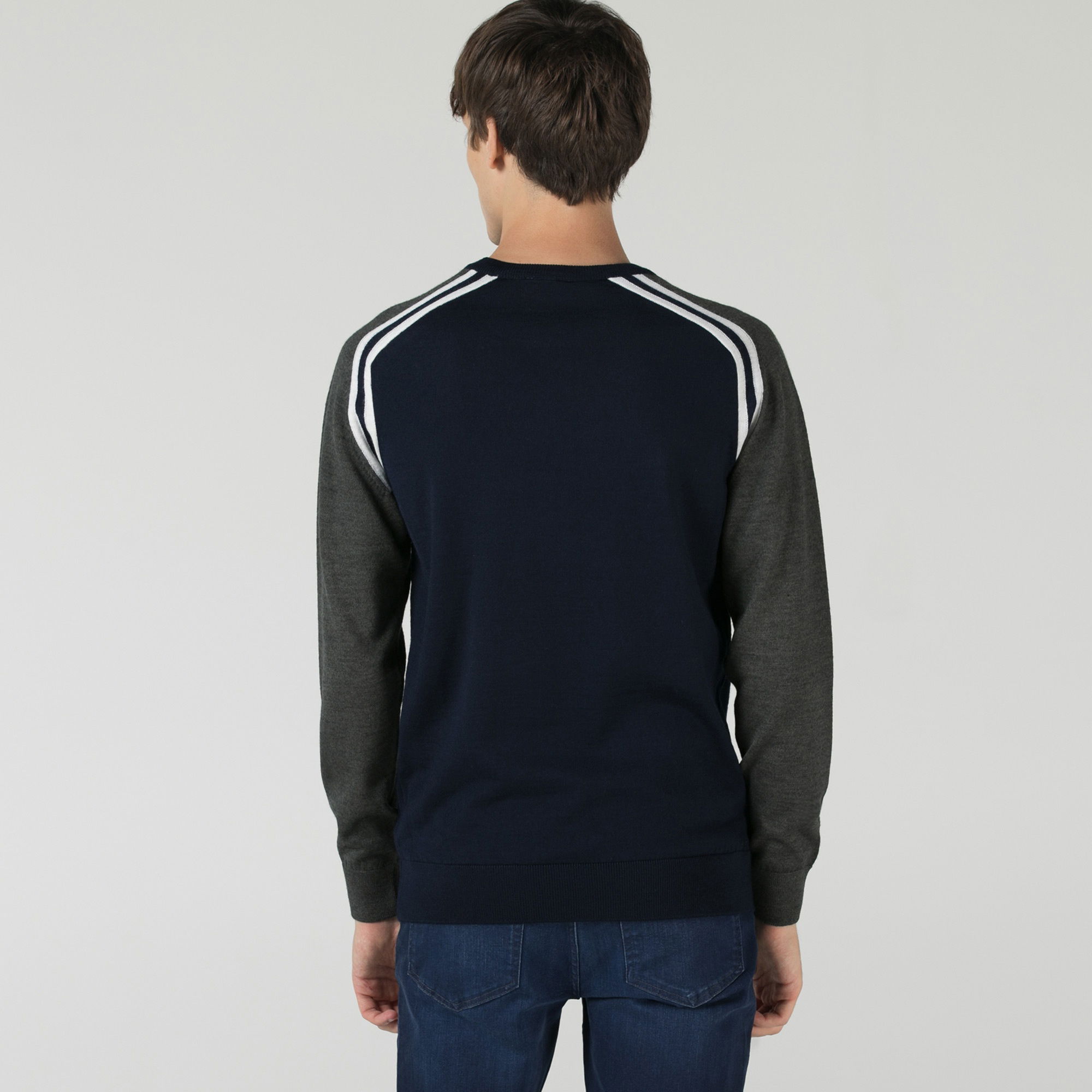 Lacoste Erkek Regular Fit Bisiklet Yaka Lacivert Kazak