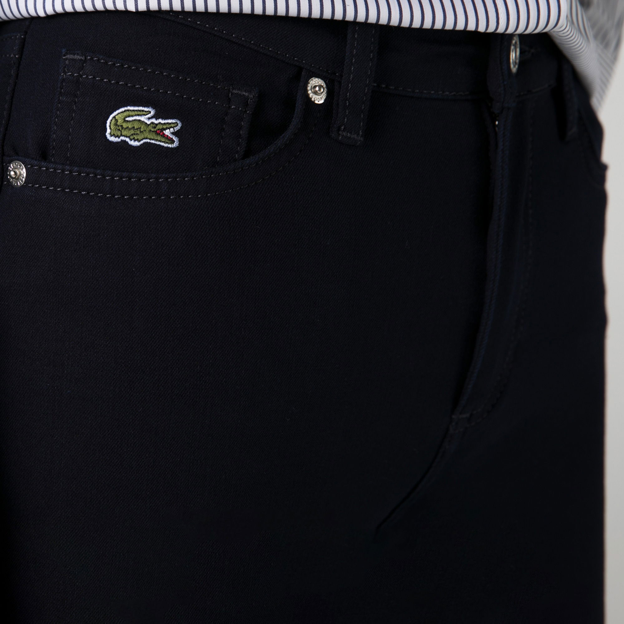 Lacoste Kadın Slim Fit Lacivert Denim Pantolon