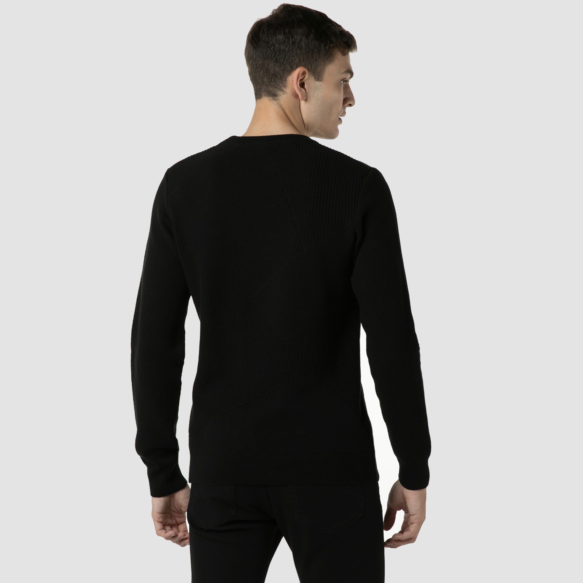 Lacoste Erkek Regular Fit Bisiklet Yaka Siyah Kazak