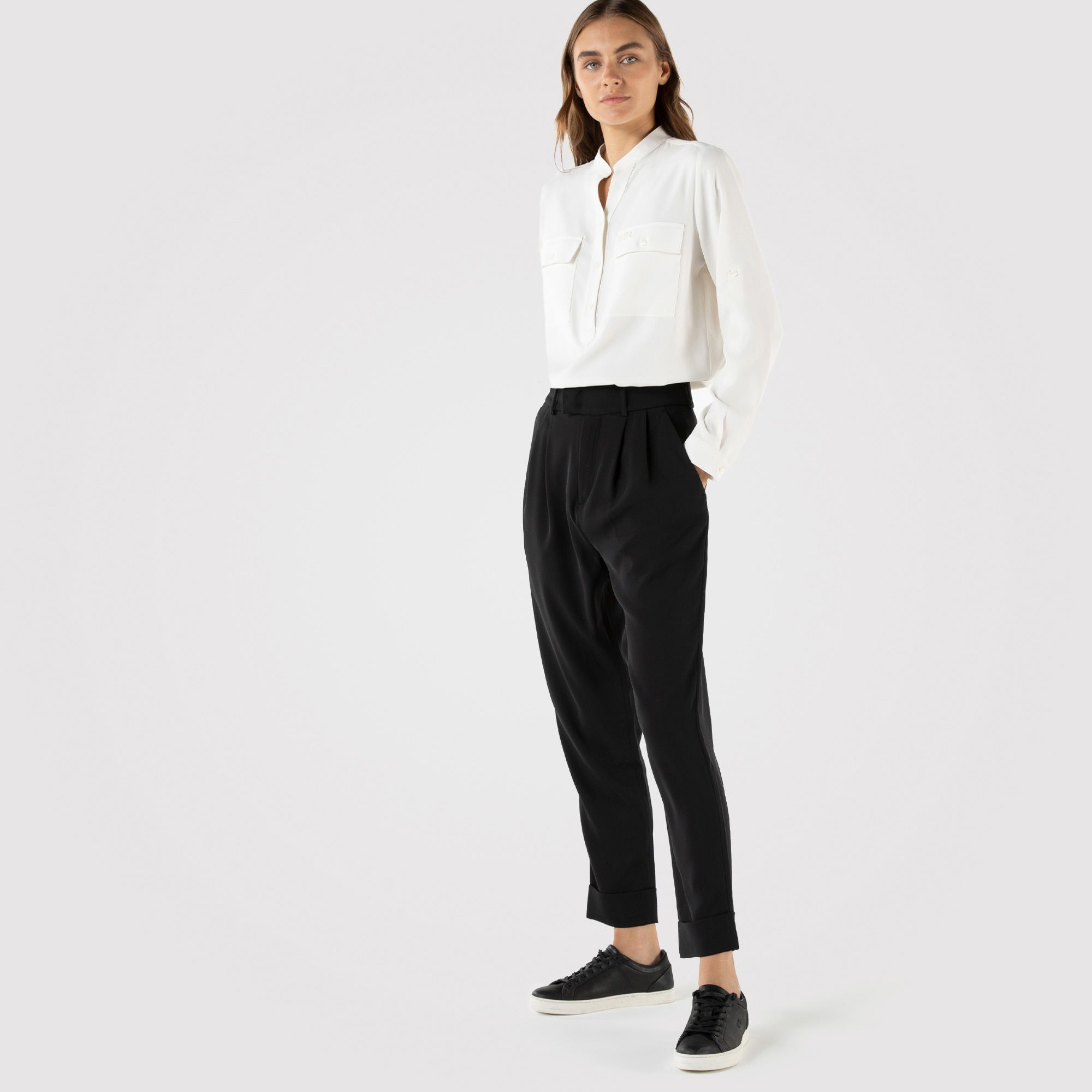 Lacoste Kadın Carrot Fit Siyah Pantolon