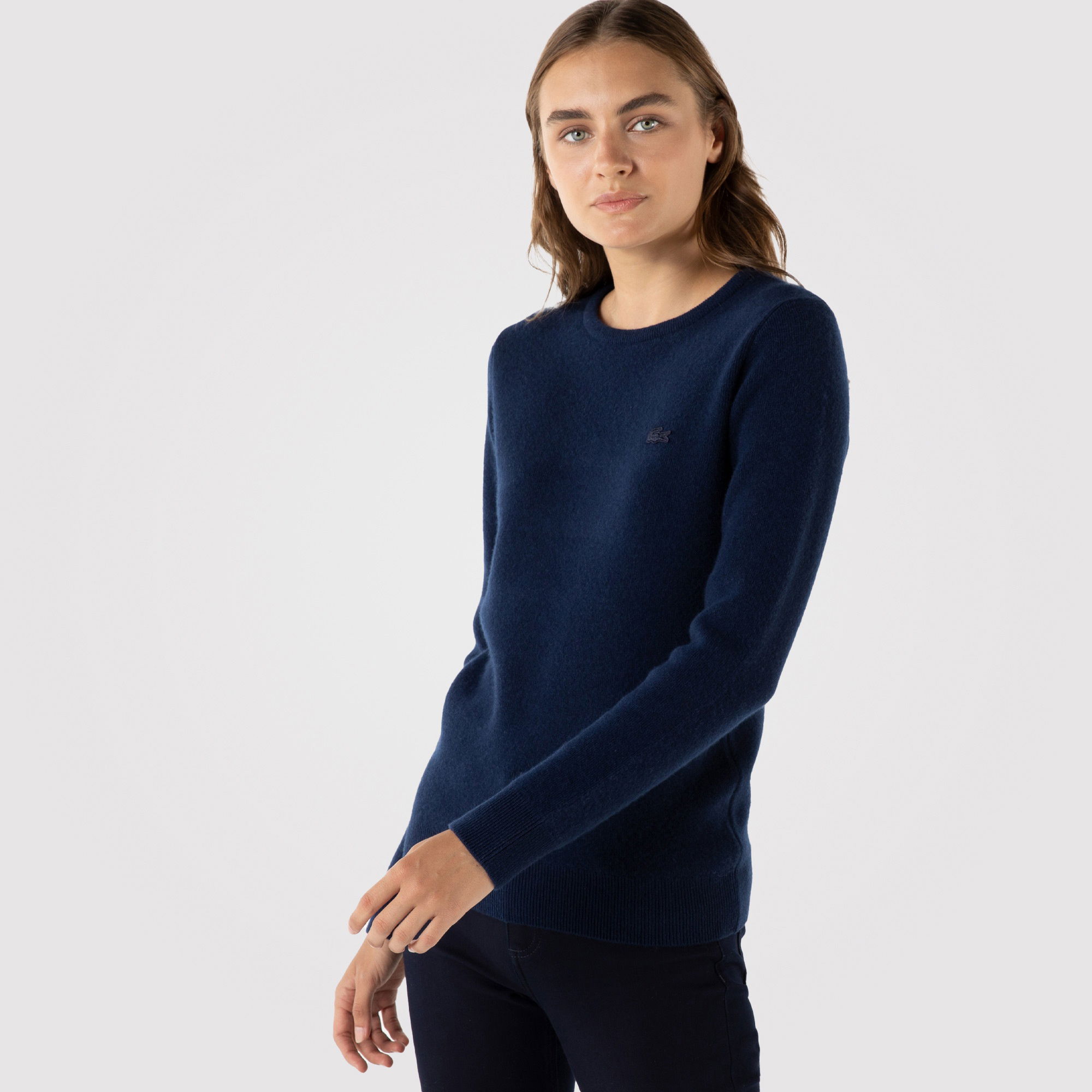 Lacoste Kadın Bisiklet Yaka Lacivert Kazak
