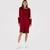 Lacoste Kadın Loose Fit Uzun Kollu Kapüşonlu Renk Bloklu Kırmızı ElbiseKırmızı