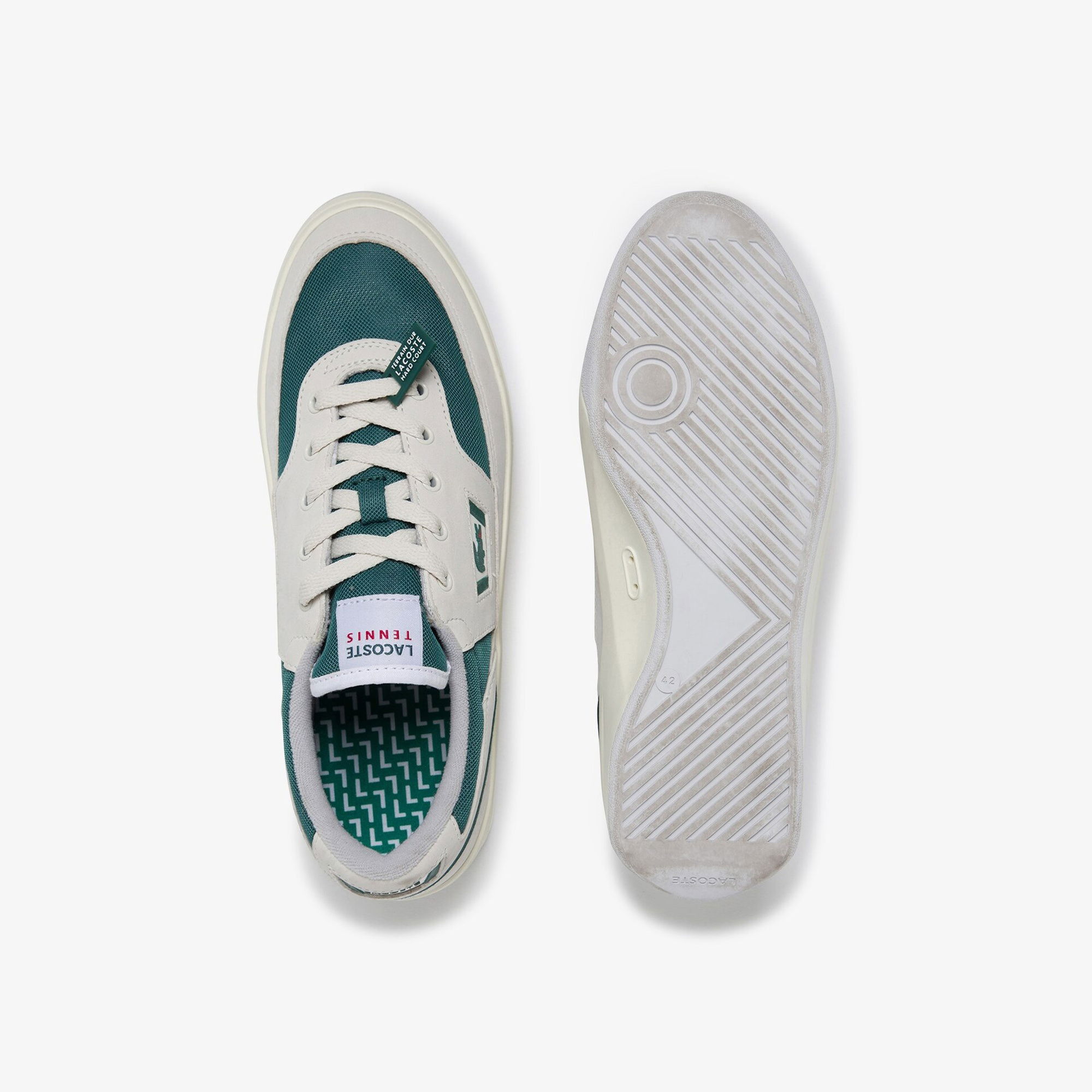 Lacoste G80 Og 120 1 Sma Erkek Beyaz - Koyu Yeşil Deri Sneaker