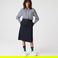 Lacoste Kadın Relaxed Fit Oversize Çizgili Lacivert Gömlek