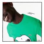 Lacoste X Peanuts Erkek Regular Fit Uzun Kollu Bisiklet Yaka Baskılı Yeşil T-Shirt