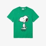 Lacoste X Peanuts Erkek Regular Fit Uzun Kollu Bisiklet Yaka Baskılı Yeşil T-Shirt