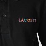 Lacoste L!VE Unisex Relaxed Fit Baskılı Siyah Polo