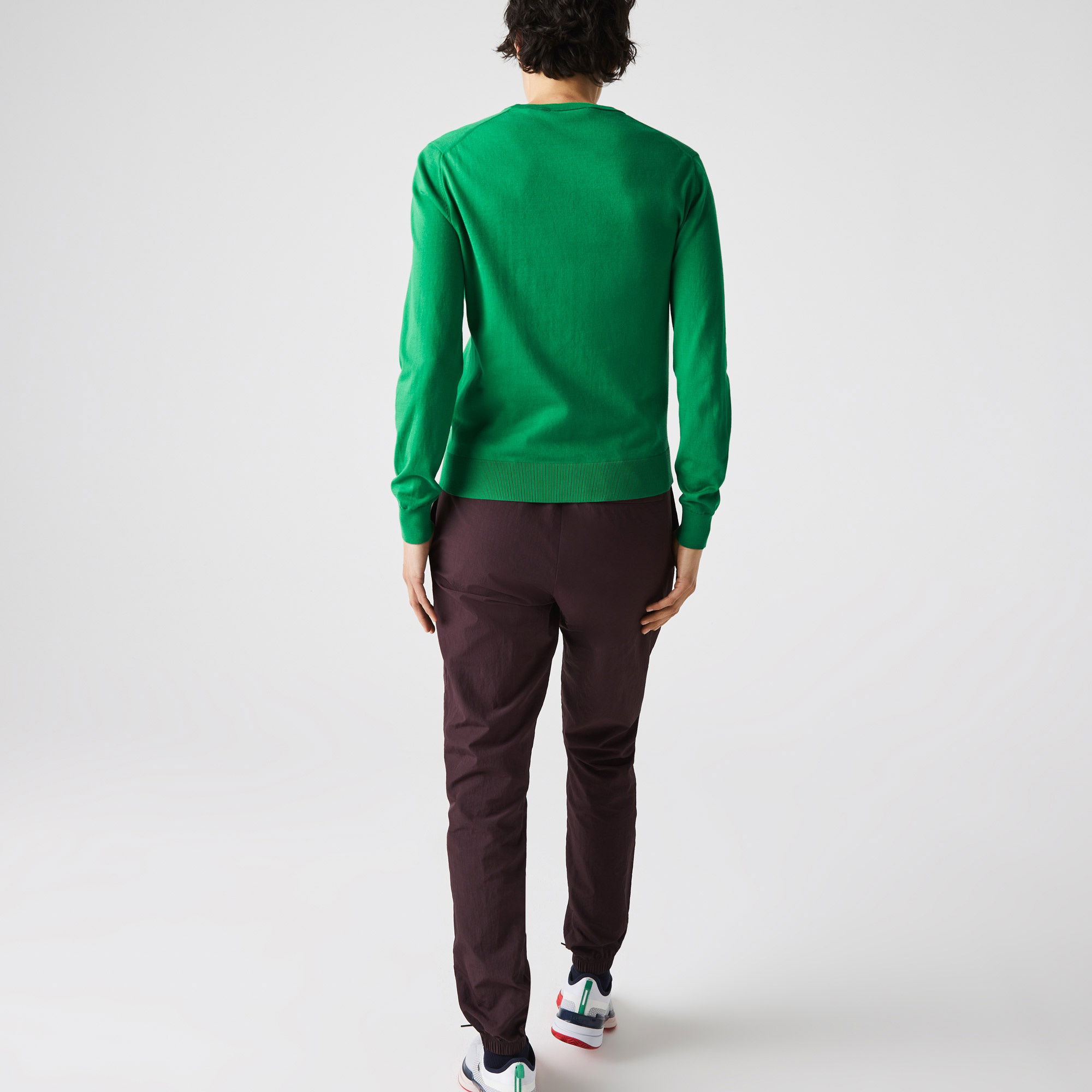 Lacoste Kadın Bisiklet Yaka Yeşil Kazak
