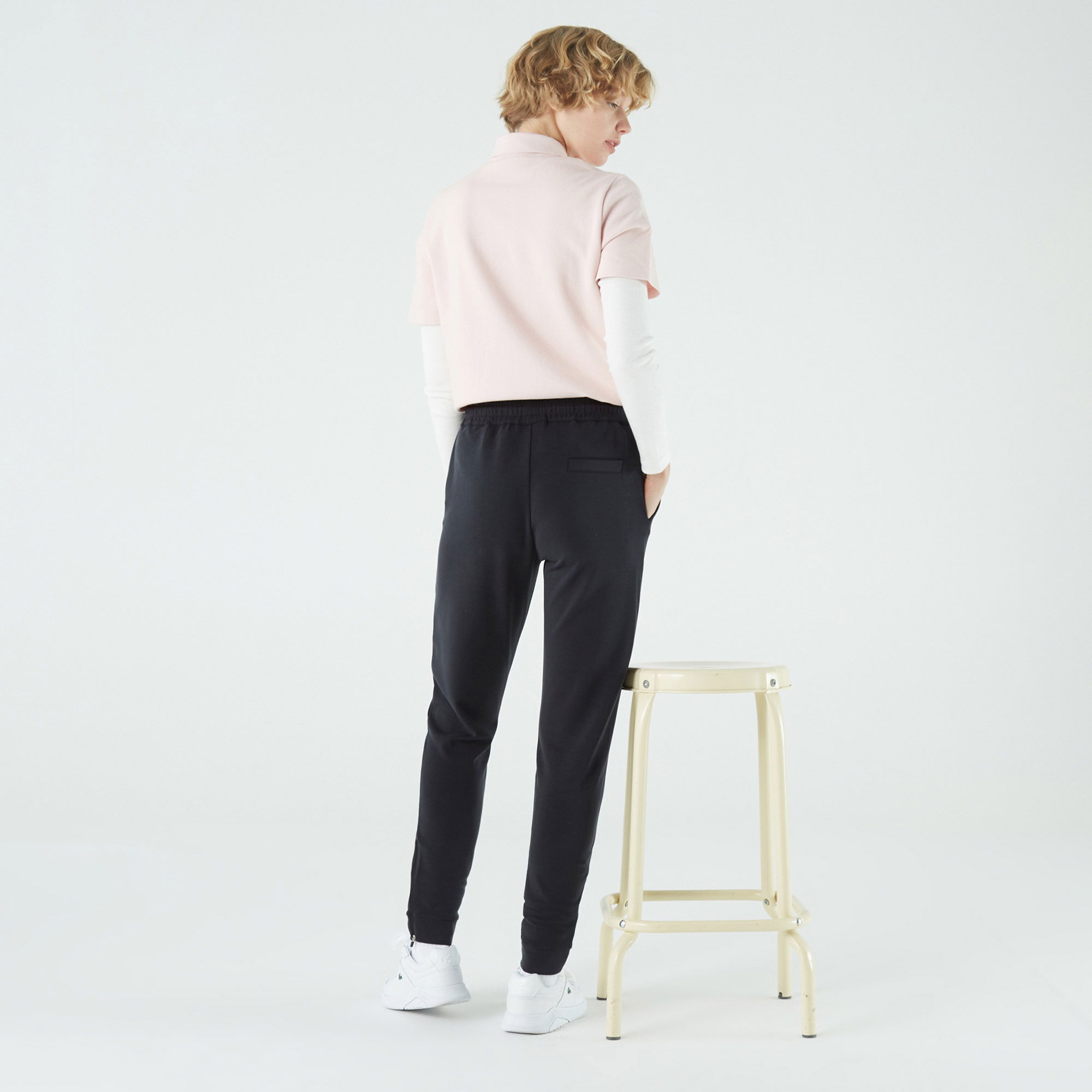 Lacoste Kadın Slim Fit Baskılı Siyah Eşofman Altı
