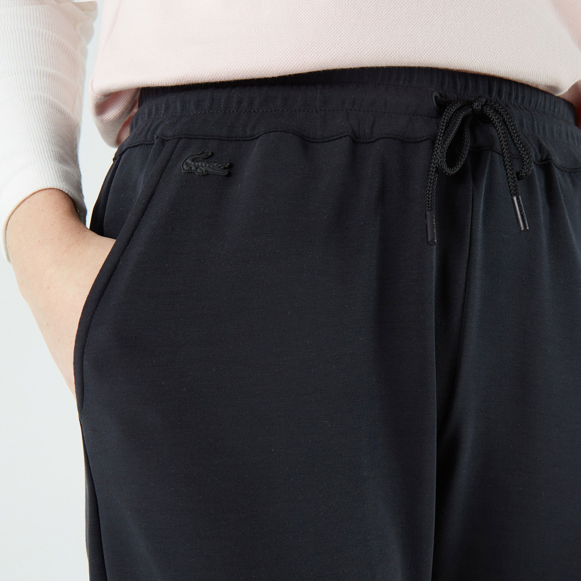 Lacoste Kadın Slim Fit Baskılı Siyah Eşofman Altı