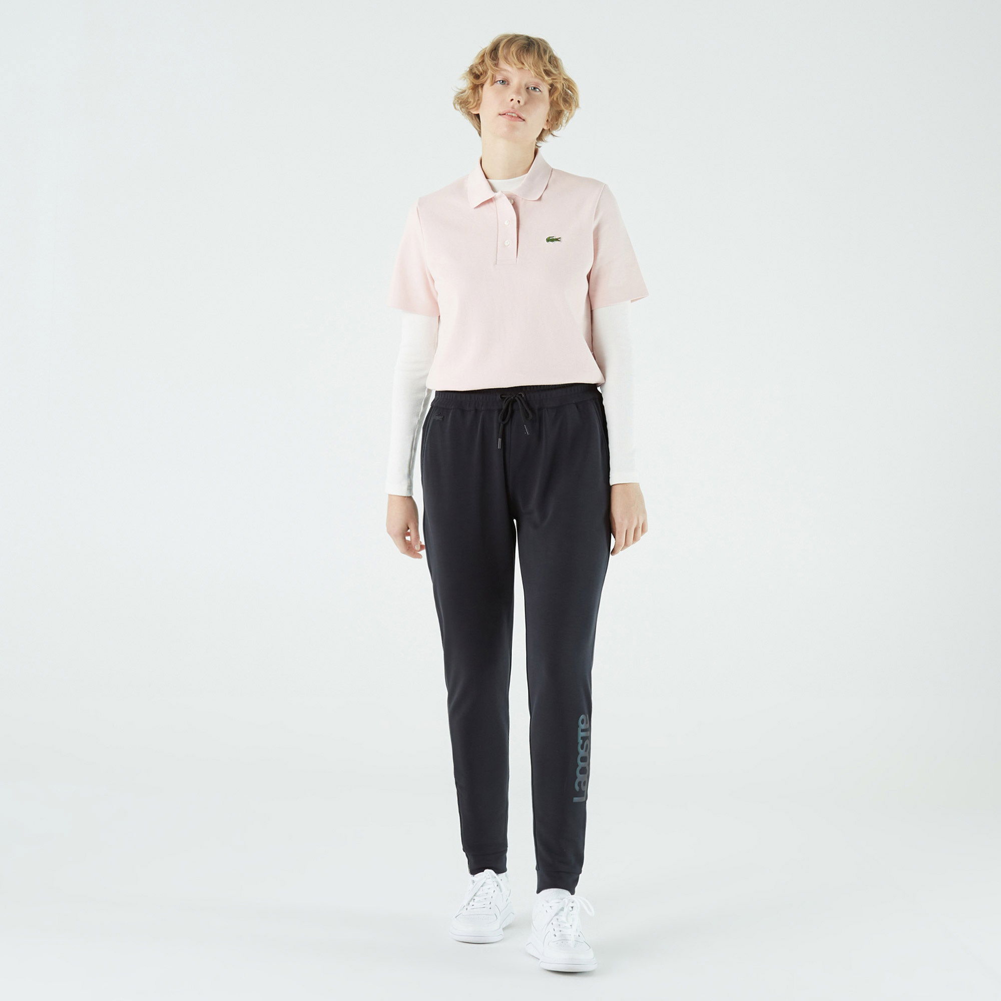 Lacoste Kadın Slim Fit Baskılı Siyah Eşofman Altı