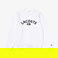 Lacoste Erkek Classic Fit Baskılı Beyaz Sweatshirt