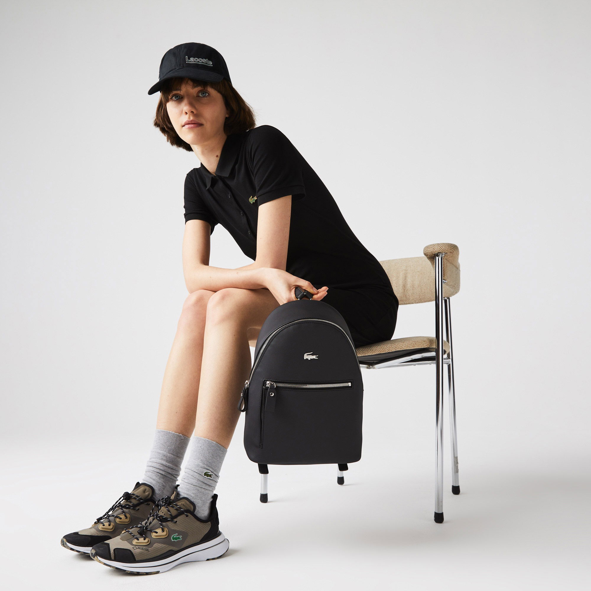 Lacoste női mindennapi klasszikus bevonatú piké vászon hátizsák