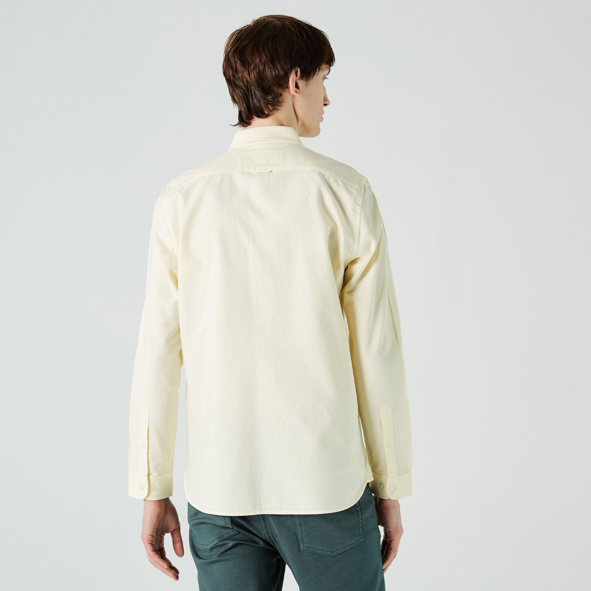 Lacoste Erkek Slim Fit Düğmeli Yaka Sarı Gömlek