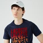 Lacoste Erkek Slim Fit Bisiklet Yaka Baskılı Lacivert T-Shirt