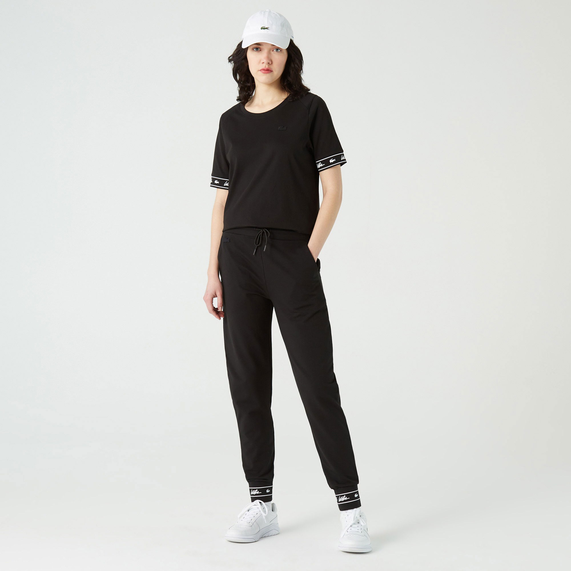 Lacoste Kadın Regular Fit Siyah Baskılı Eşofman Altı