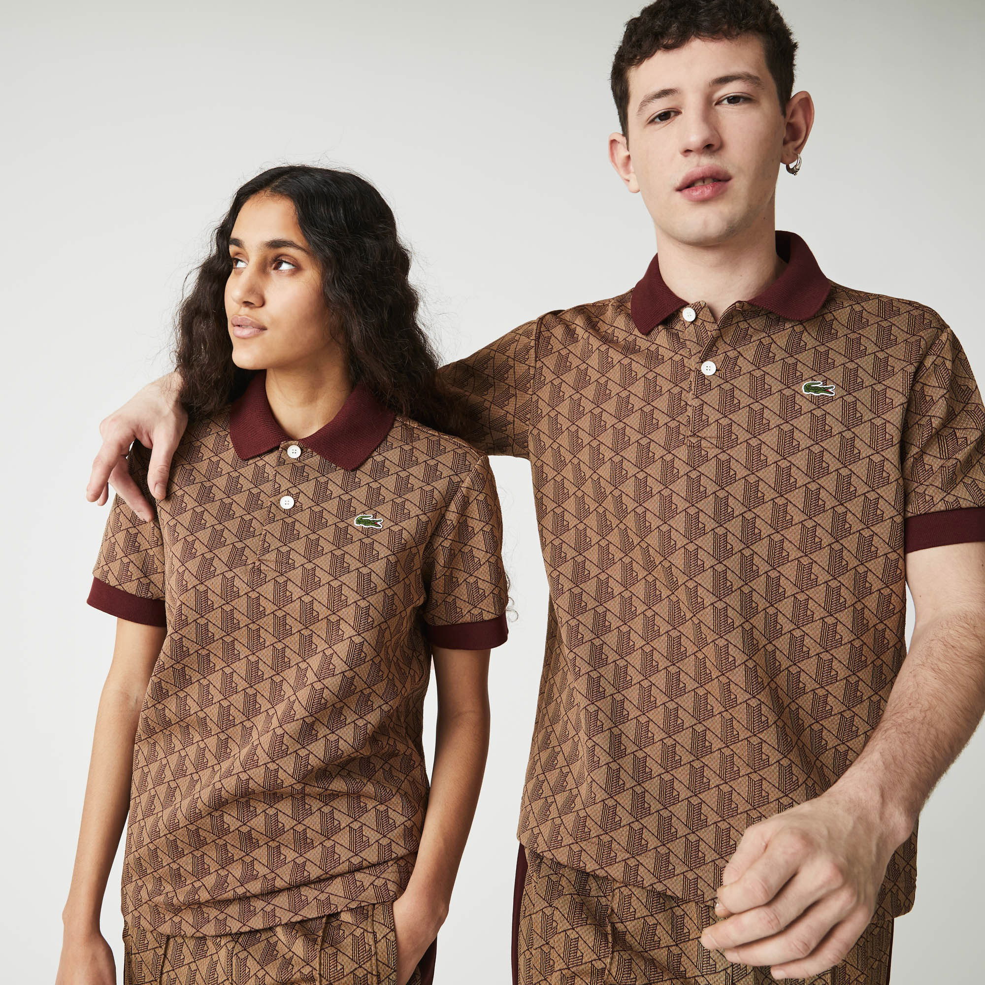 Lacoste Unisex  L!VE Classic Fit Monogram Jacquard Polo Shirt