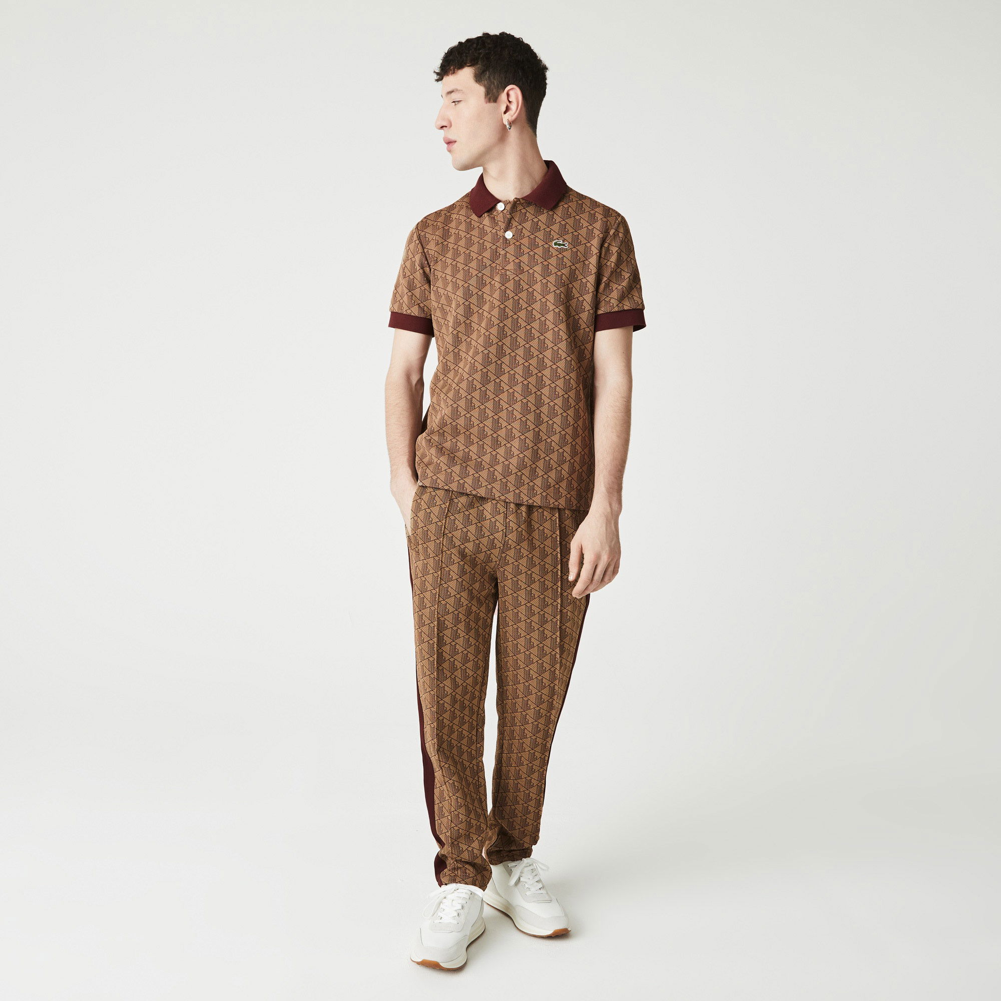 Lacoste Unisex  L!VE Classic Fit Monogram Jacquard Polo Shirt