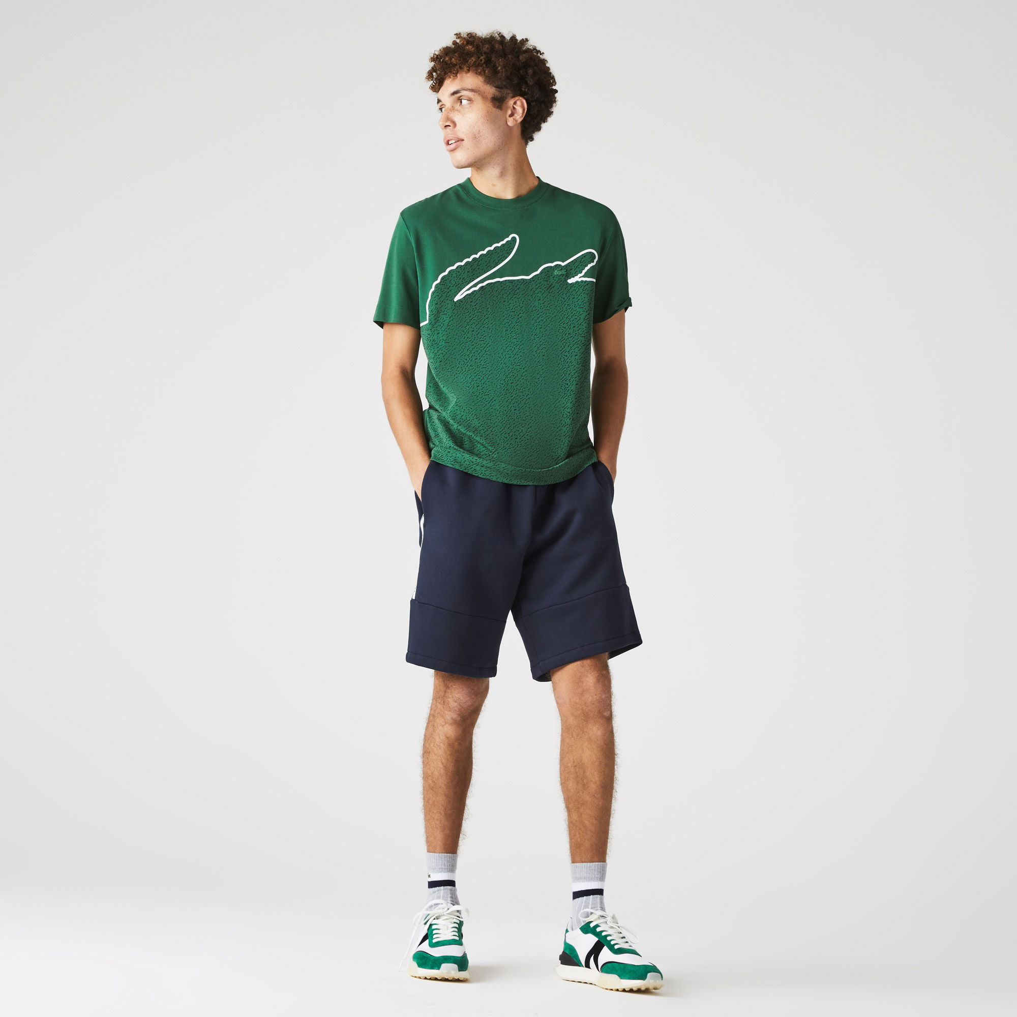 Lacoste Erkek Regular Fit Baskılı Lacivert Şort
