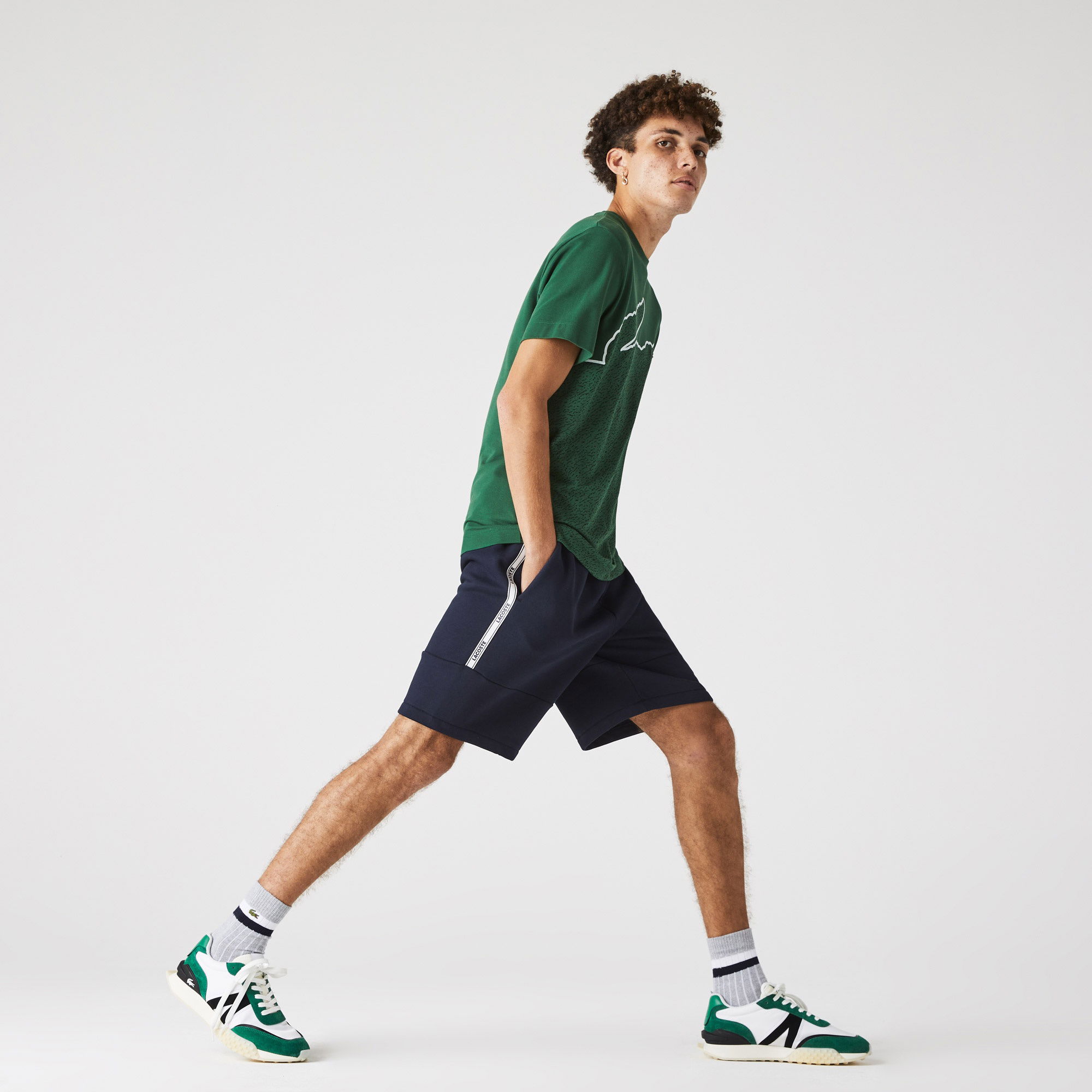 Lacoste Erkek Regular Fit Baskılı Lacivert Şort