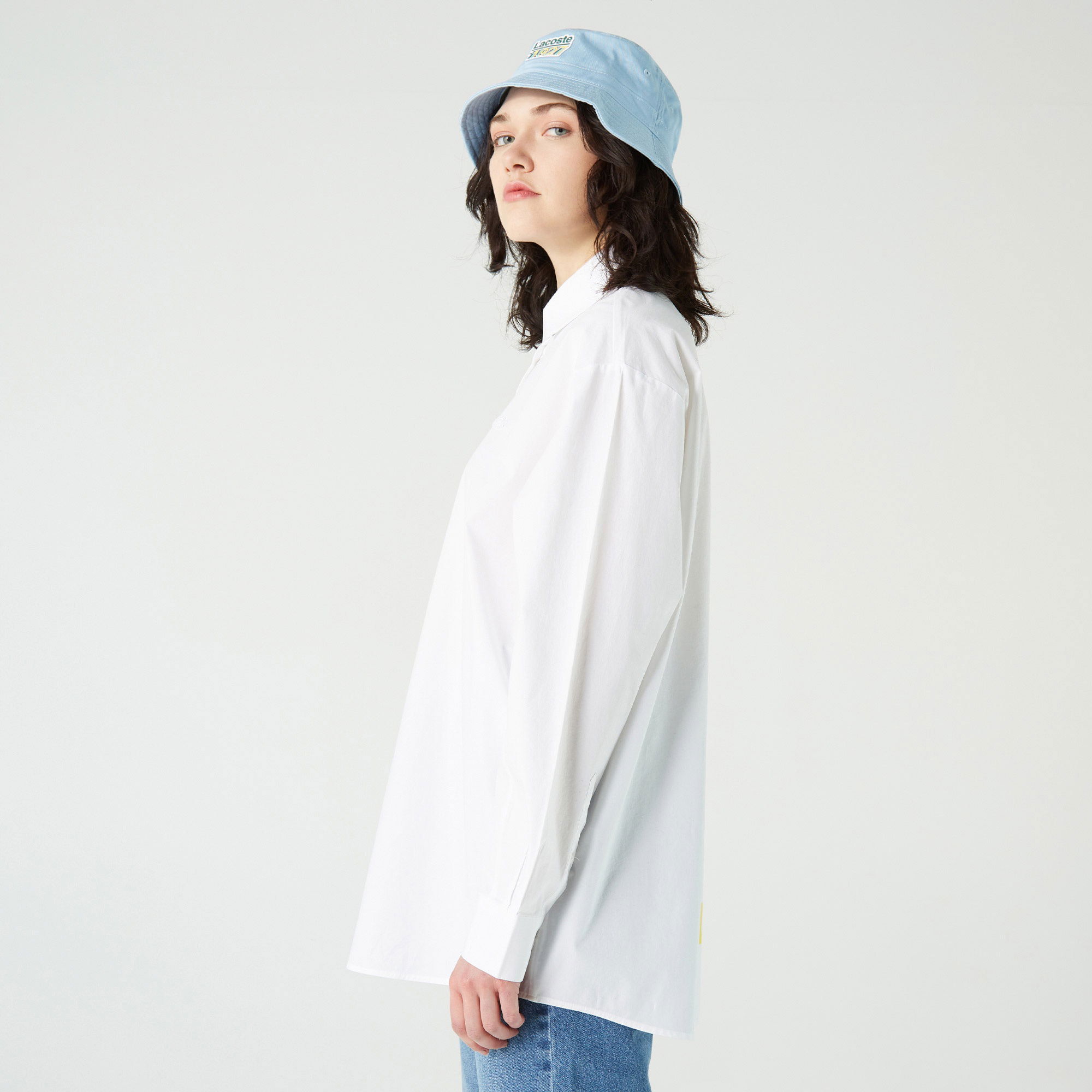 Lacoste Kadın Relaxed Fit Beyaz Gömlek