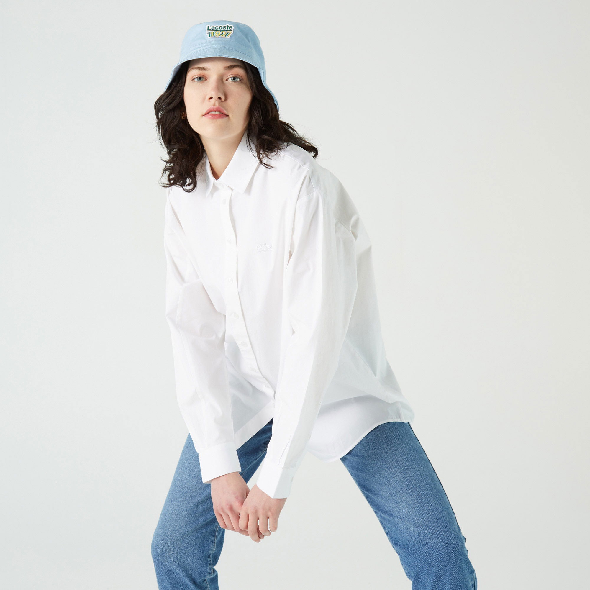 Lacoste Kadın Relaxed Fit Beyaz Gömlek