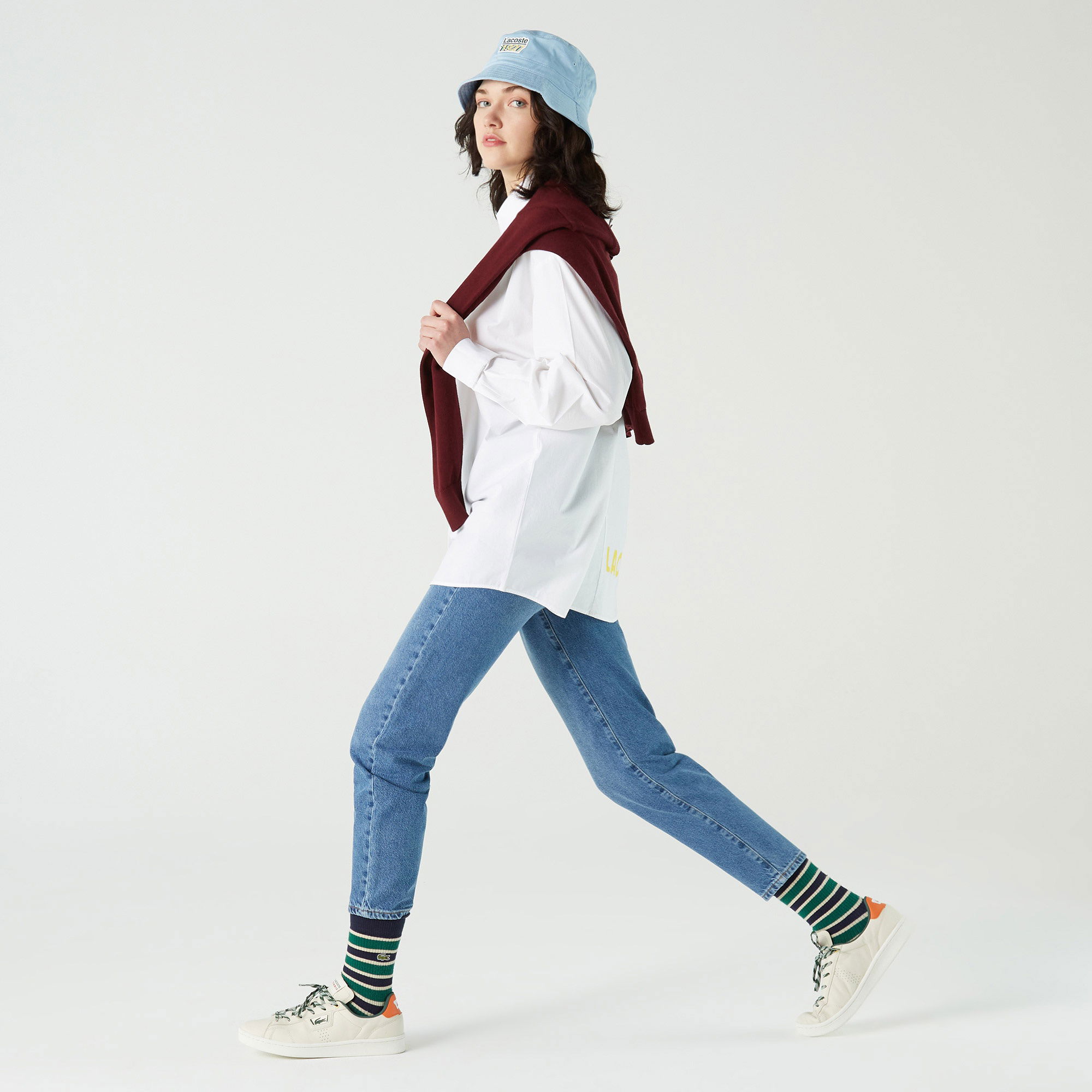 Lacoste Kadın Relaxed Fit Beyaz Gömlek