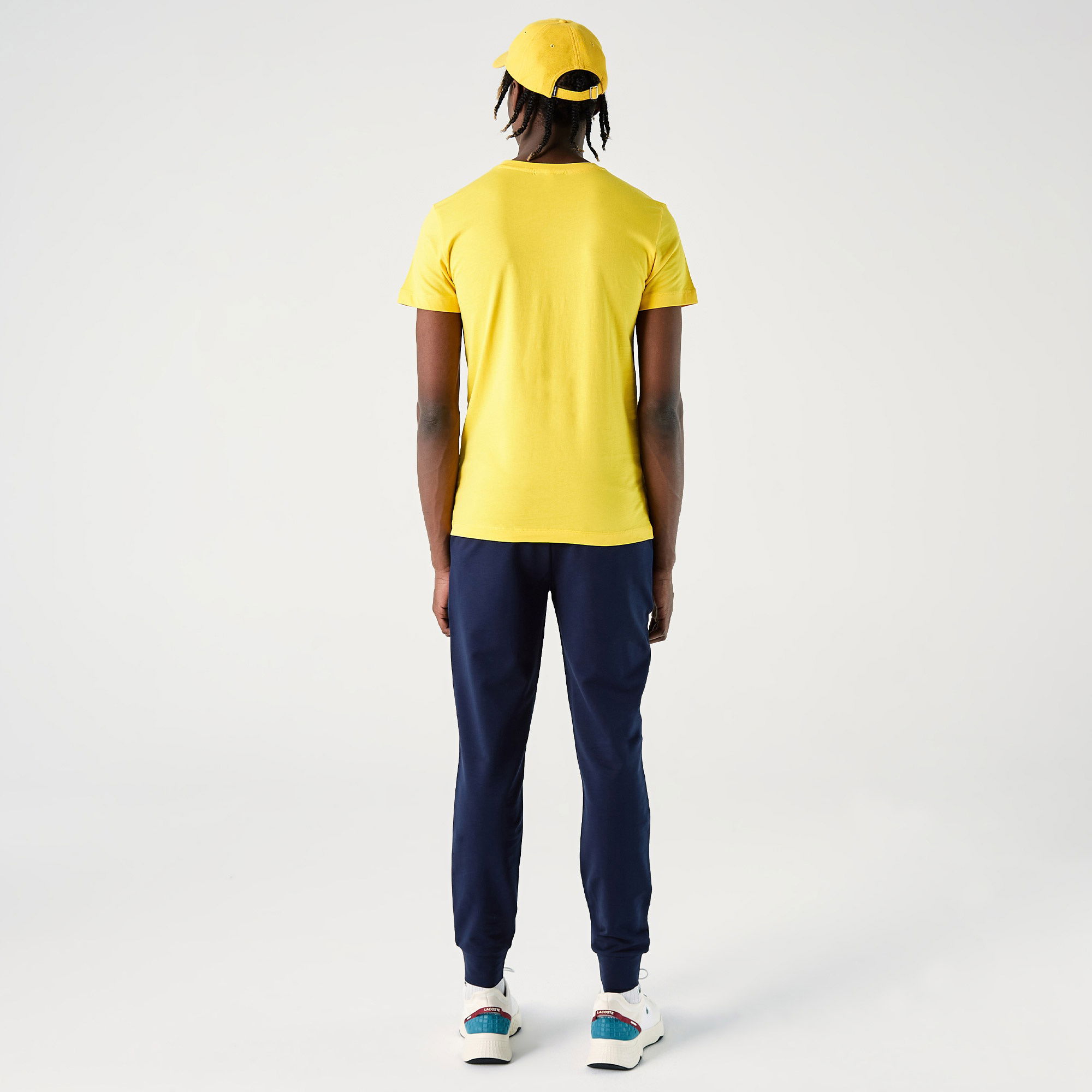 Lacoste Erkek Slim Fit Bisiklet Yaka Baskılı Sarı T-Shirt